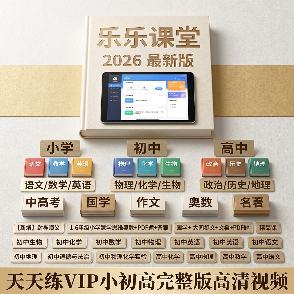 2026乐乐课堂天天练VIP完整版小初高全科奥数国学作文高清教学