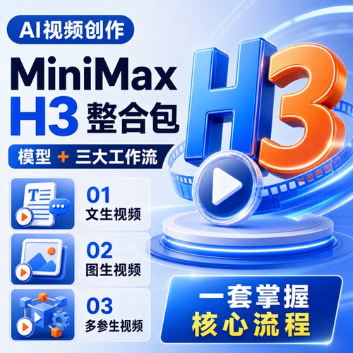 ComfyUI MinimaxH3整合包三大工作流 AI视频创作文生视频图生视频