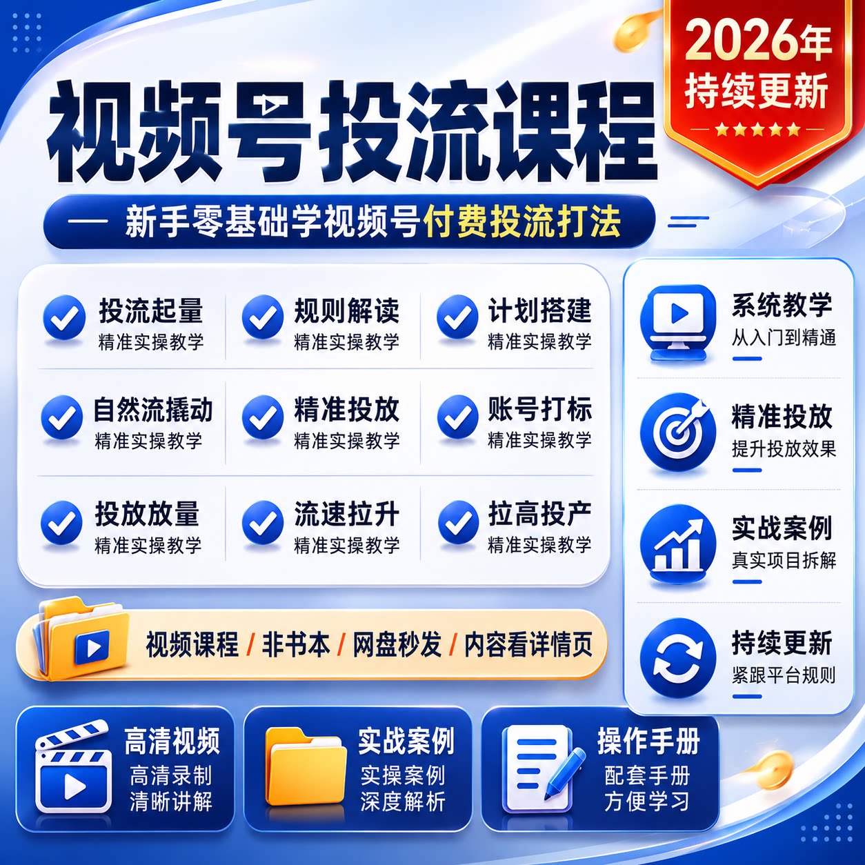 视频号投流课程零基础新手付费投放实操蝴蝶号自然流起量拉高投产图片
