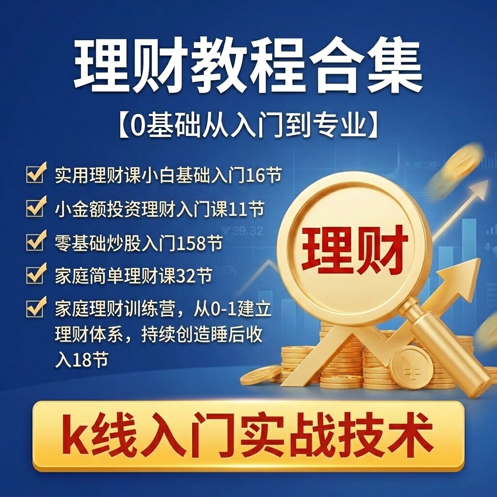 零基础理财入门教程股票K线实战家庭理财基金定投小白投资视频