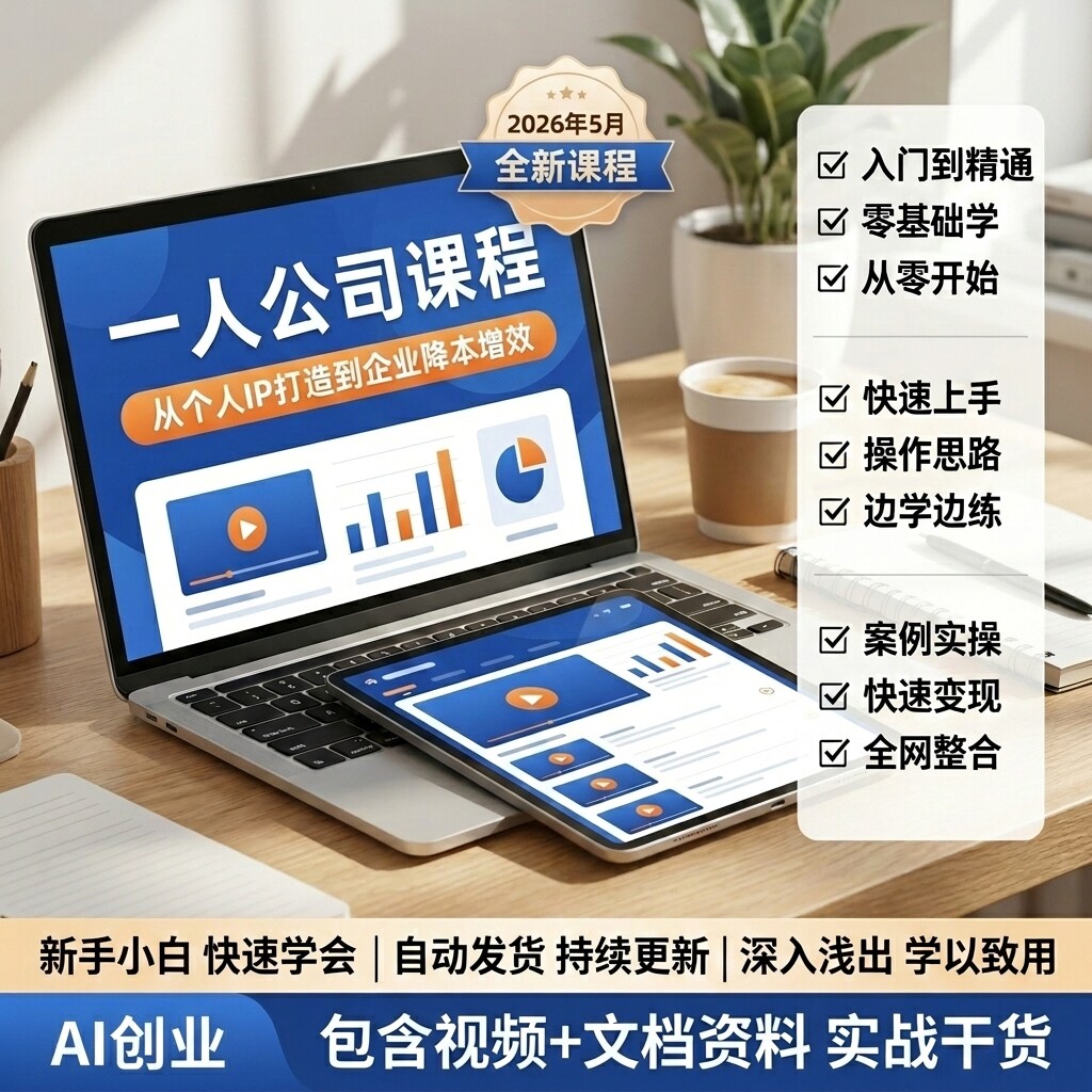 一人公司流量变现教程AI创业个人IP打造零基础实战课程资料