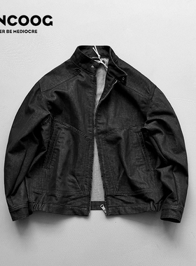 凡购春季美式潮牌莱赛尔外套丹宁多口袋工装短款干练牛仔夹克男