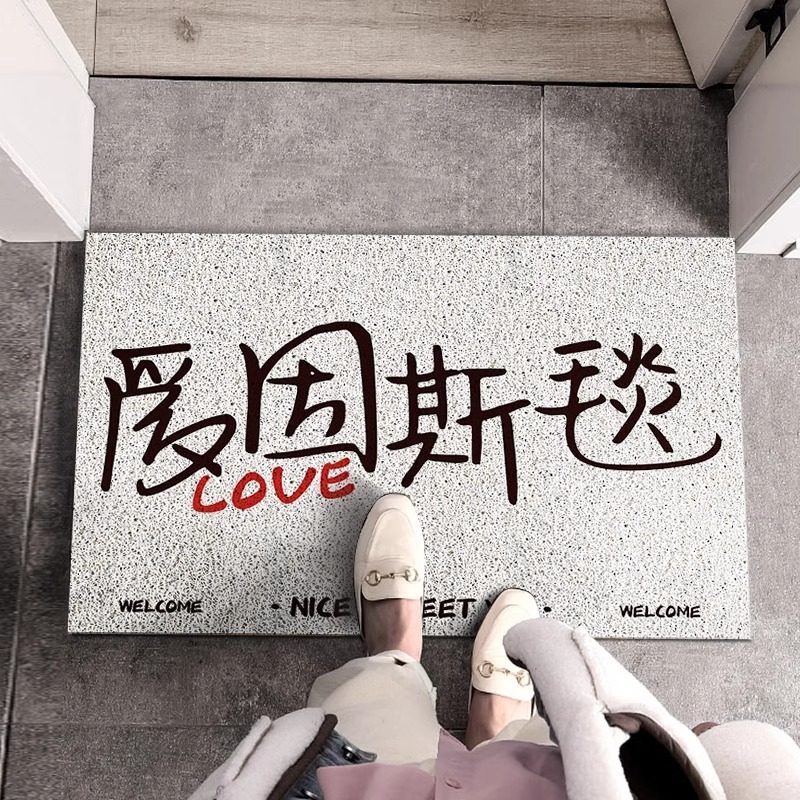 入户门丝圈地垫爱因斯毯ins风个性文字进门玄关地毯家用防滑脚垫,居家布艺,入户地垫,淘宝优惠券,粉丝福利购,淘宝优惠卷