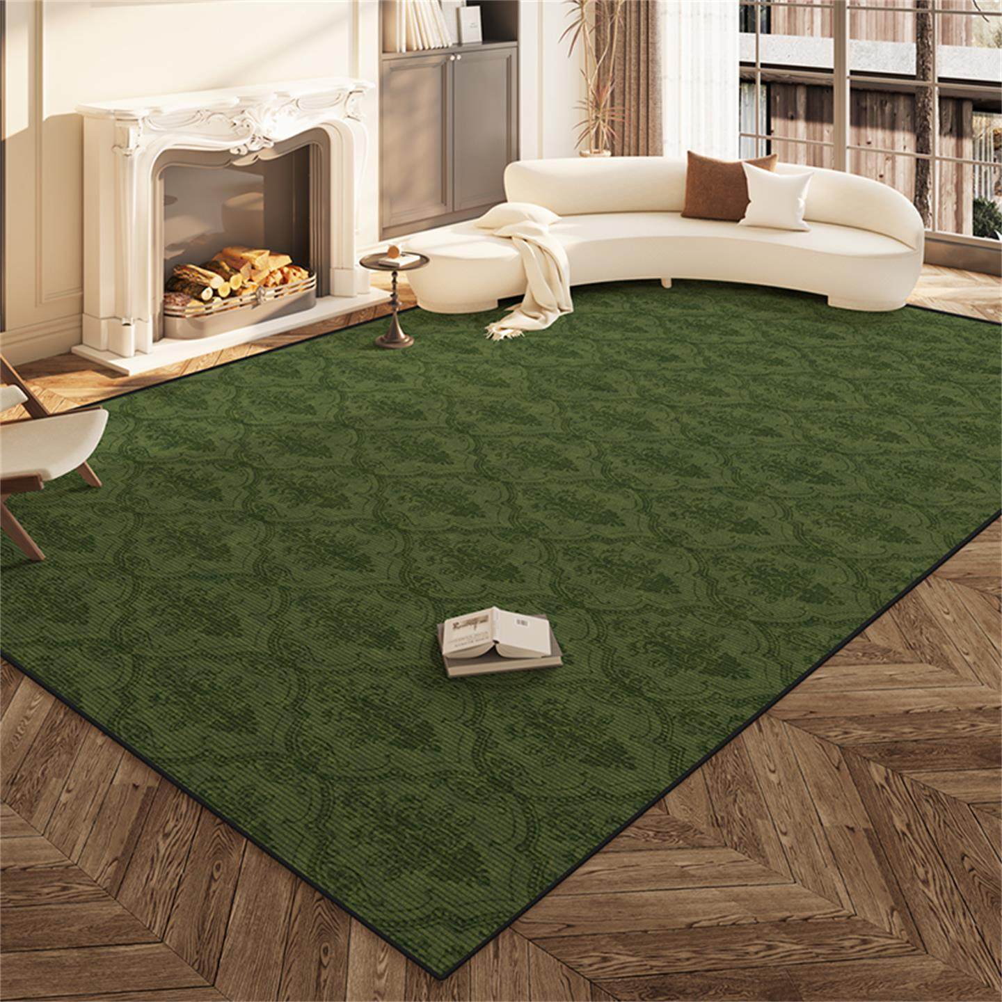 中古风客厅地毯轻奢高级感沙发茶几毯复古绿色卧室床边毯圈绒地垫,居家布艺,地毯,淘宝优惠券,粉丝福利购,淘宝优惠卷