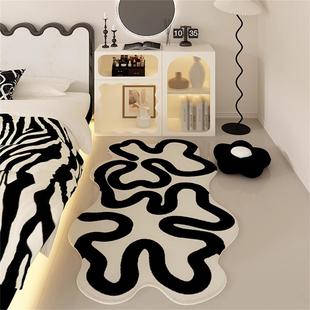 2026新款卧室床边地毯不规则异形主卧房间防滑脚垫客厅沙发茶几毯