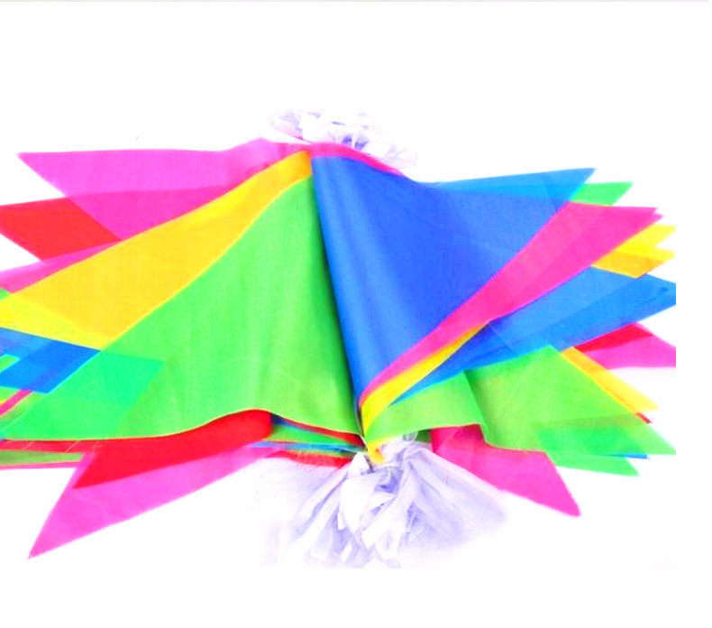 三角旗串旗五彩小旗定做开业结婚开张三角旗喜庆施工警戒小旗