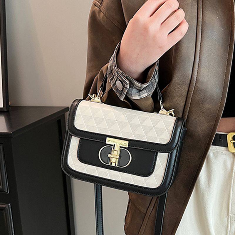 撞色流行质感女包2023秋冬新款爆款小方包时尚洋气菱格单肩斜挎包,箱包皮具/热销女包/男包,小方包,淘宝优惠券,粉丝福利购,淘宝优惠卷