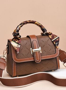 SHENGYA高级质感压纹2025新款轻奢手提小方包百搭单肩洋气斜挎包