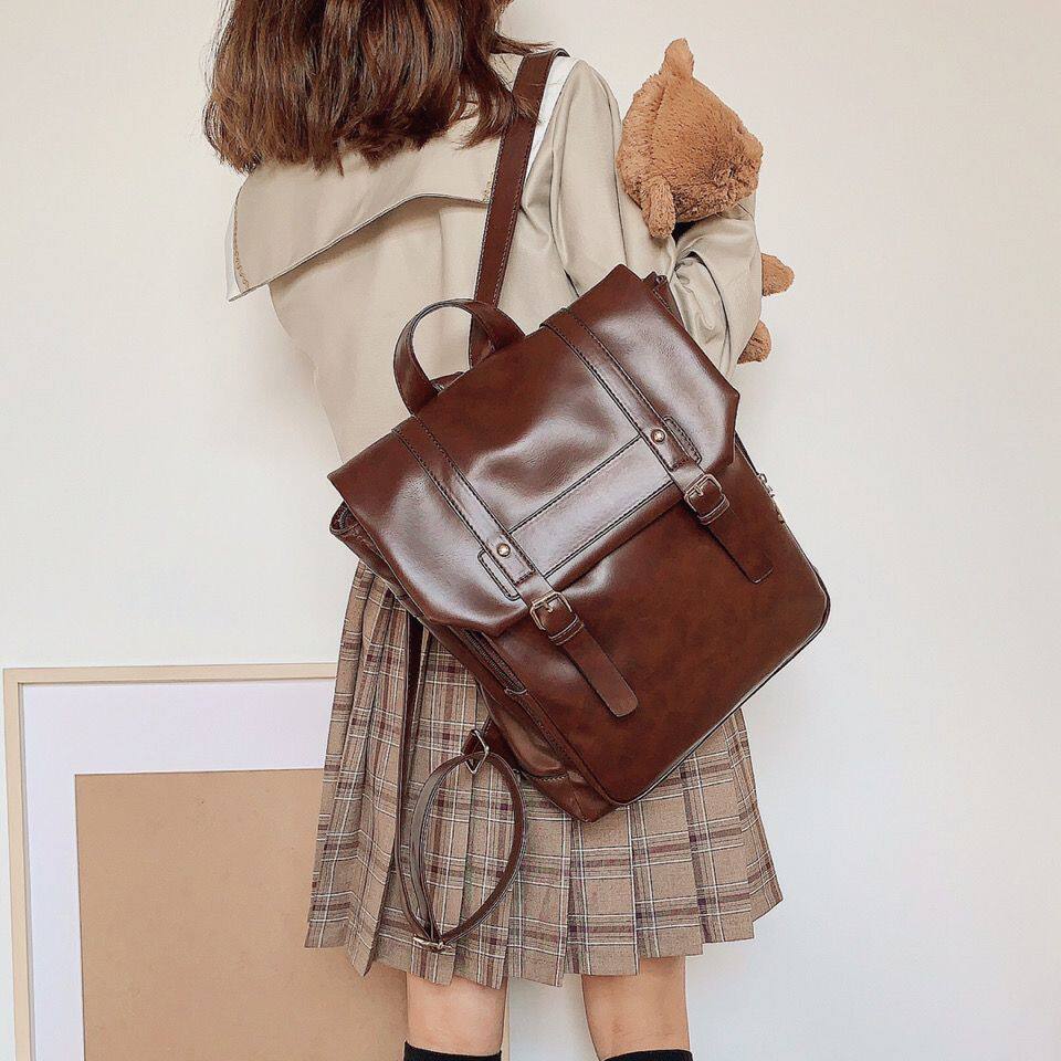ClakaMke正版JK制服复古双肩包日系学院风背包书包剑桥包百搭女包