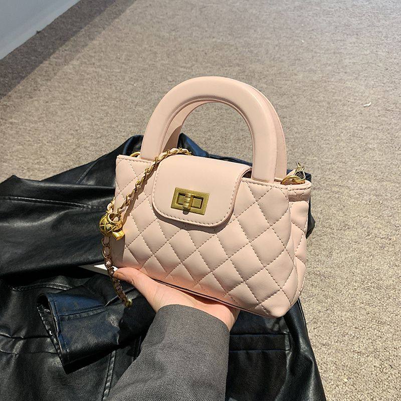 法式洋气菱格链条包包女2025新款时尚小香风手提包百搭单肩斜挎包,箱包皮具/热销女包/男包,小方包,淘宝优惠券,粉丝福利购,淘宝优惠卷