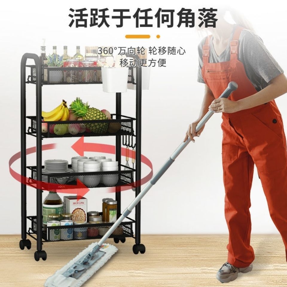 厨房置物架落地多层可移动