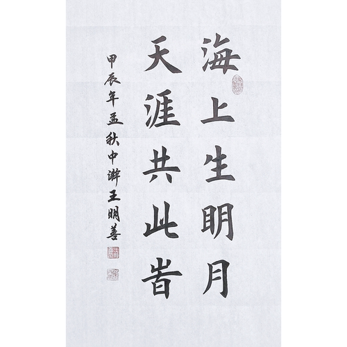 海上生明月天涯共此时书法作品手写真迹田楷欧楷书法定制软笔挂画