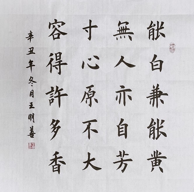 曾宓孤芳自赏书法作品能白兼能黄无人亦自芳书法手写楷书真迹定制