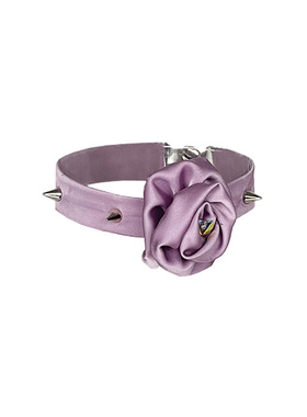 紫色玫瑰花铆钉choker项圈
