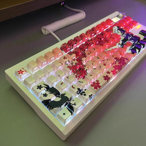 SakuraRaven侧刻透光键帽PBT热升华ATK wooting made68 磁轴键帽