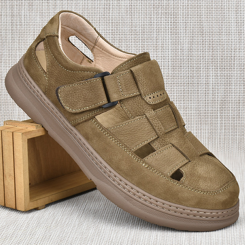 洞洞鞋男款夏季新款镂空透气外穿防滑轻便厚底开车包头休闲凉鞋男