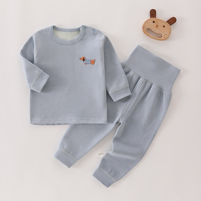 婴儿打底衣纯棉a类贴身款男宝秋衣秋裤分体套装儿童保暖内秋冬季