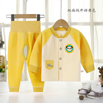 婴儿内衣套装新生儿夹棉秋衣裤