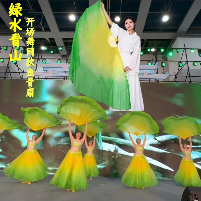 绿水青山舞蹈鱼骨扇子飞向春天鱼骨扇软骨扇子开幕式表演专用道具,运动/瑜伽/健身/球迷用品,更多舞蹈配饰,淘宝优惠券,粉丝福利购,淘宝优惠卷
