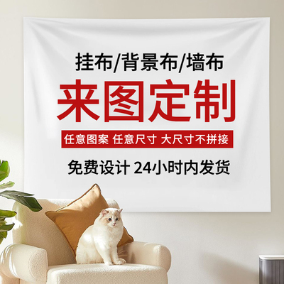 来图定制挂布ins背景布出租屋DIY房间宿舍墙面装饰直播大尺寸挂毯