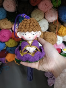 成品十二厘米小佛陀纯手工钩织采用4股线可摆件可车挂