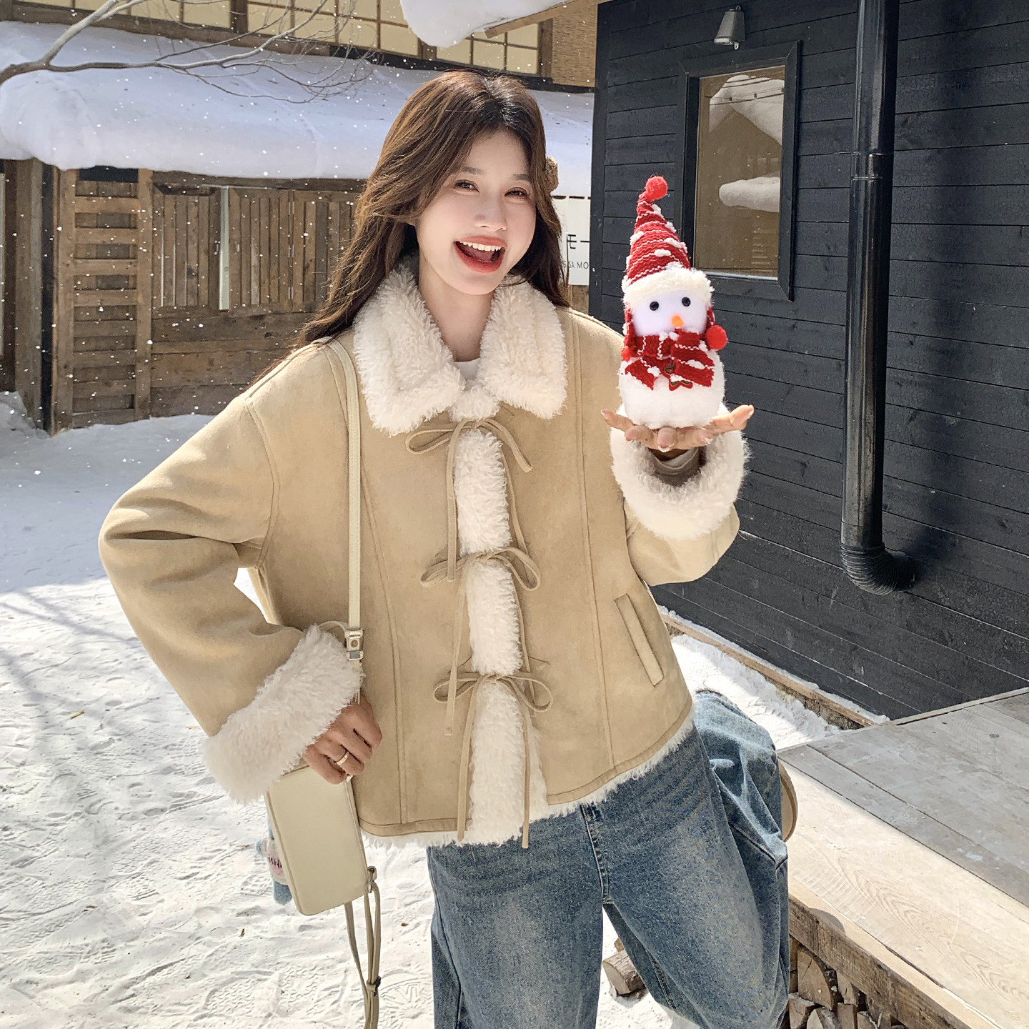 数据好现货2026冬款新款百搭皮毛一体211-5876P205控298，女装毛呢外套，浙宝211