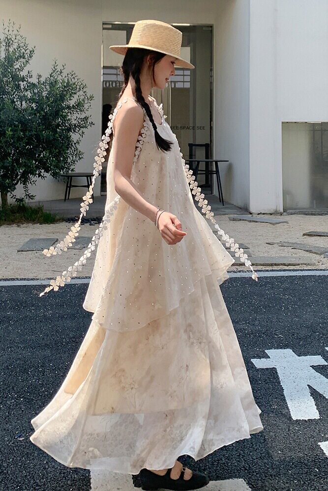 2025新款夏款甜美度假长裙211-5807P145控218,女装连衣裙,浙宝211