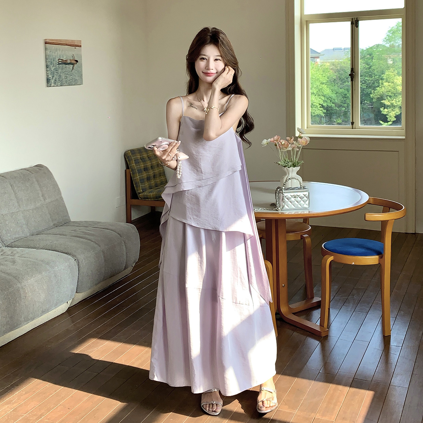夏款设计感浪漫两件套2C393-9828P165控268,女装连衣裙,浙宝211