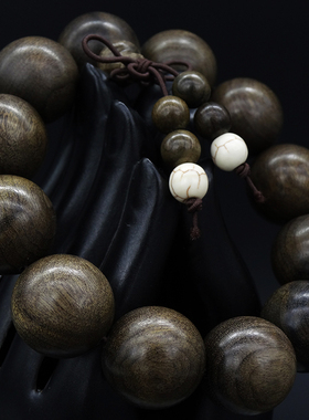 四川乌木手串猫眼佛珠