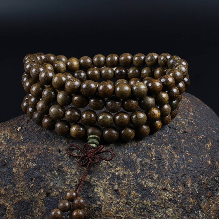 四川阴沉金丝楠108颗6-8mm佛珠手链乌木檀香木饰品项链男女款文玩