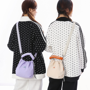 撞色字母标迷你抽绳包学生党出街百搭轻便包袋网红同款 斜挎包 个性