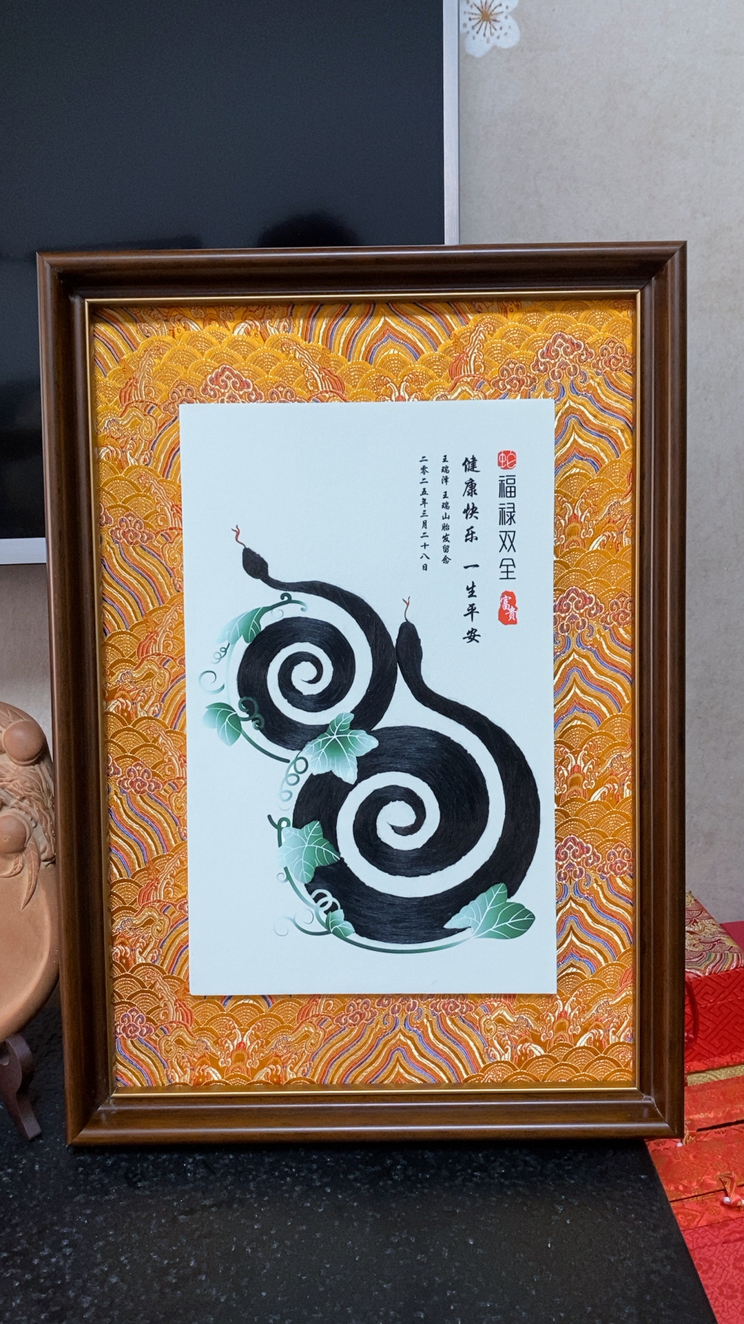 婴幼儿纪念品/直播肖像胎毛画虎牛水晶生肖胎发画胎毛笔diy胎毛坠