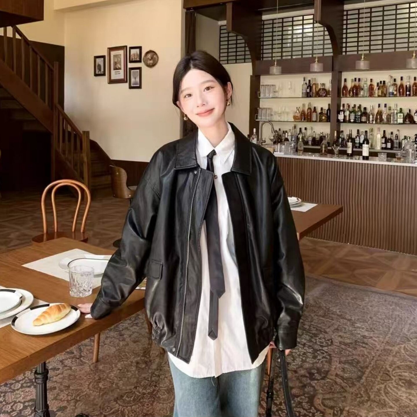 皮衣外套女2026新款春秋季今年流行爆款港风机车黑色宽松夹克上衣