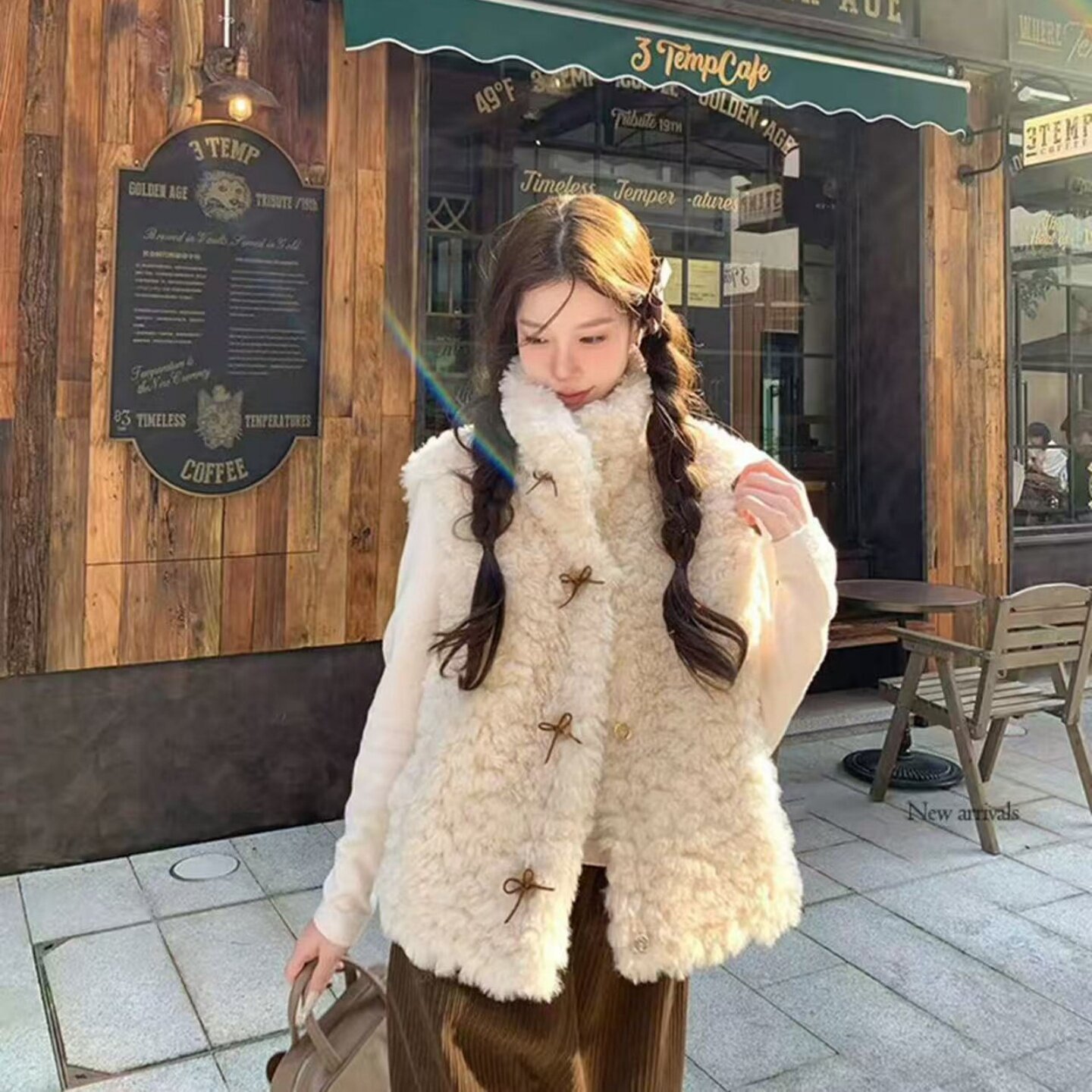 可爱甜美毛茸茸马甲女2026秋新款羊羔毛加厚保暖百搭毛毛背心外套