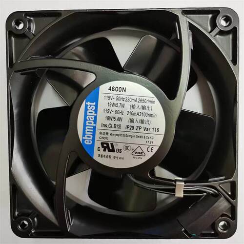 EBM4600N橱柜展示柜冷柜用美标115V19W/5.4W方形12038散热风机