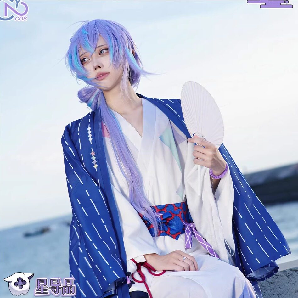 次元二cos动漫服装预售彩虹社dytica极乐汤星导晶cos浴衣和服套装