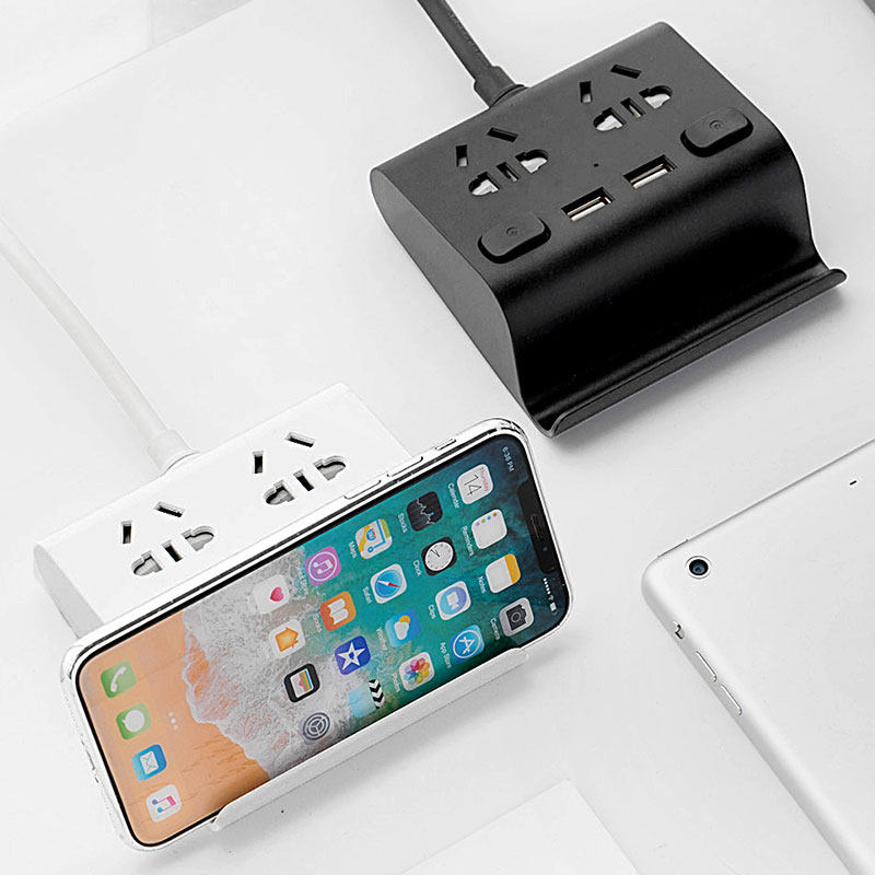 家用带手机支架插座充电带线桌面多功能usb口智能多用独立接线板