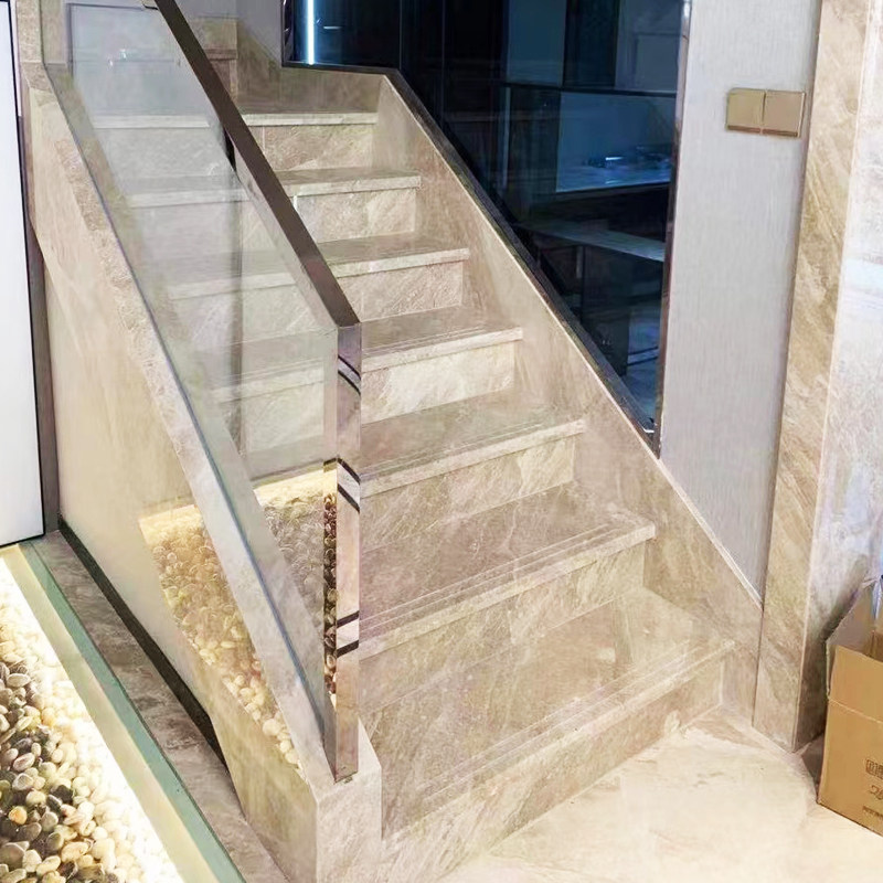 大理石楼梯踏步定制台阶别墅天然防滑踏板新款岩板人造石石材板材