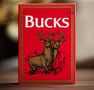 默默纸牌DD&FULTON  雄鹿红烟盒全红牌背复古风格国际爆款扑克牌