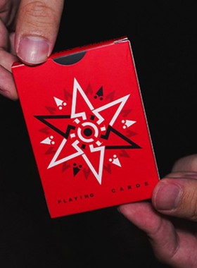 默默纸牌Red Fanning deck美国进口红色花切开扇扑克牌