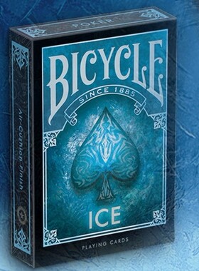 默默纸牌Bicycle Ice Playing Cards美国进口冰块收藏扑克微瑕1付