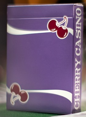 默默纸牌Cherry Casino Deck美国进口紫色樱桃花切收藏魔术扑克牌