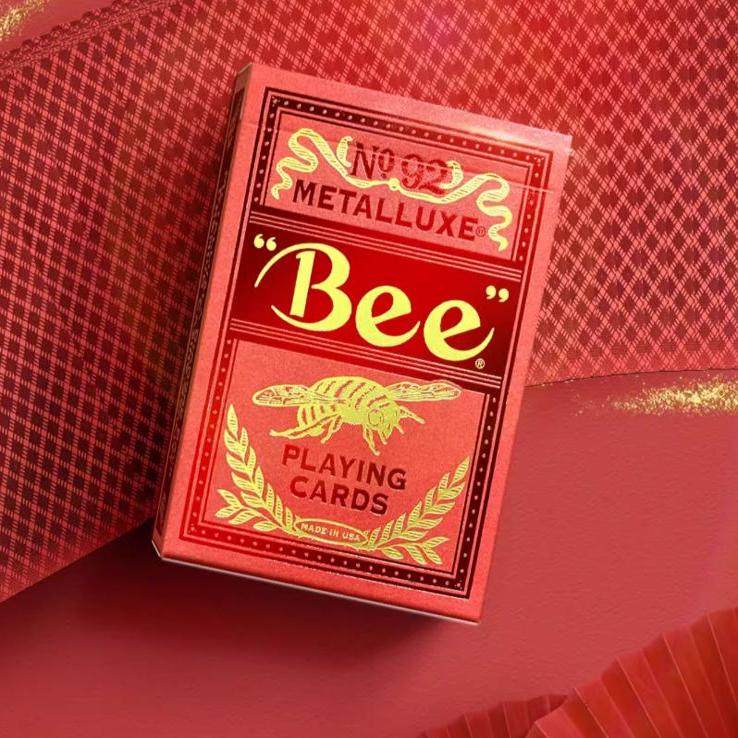 默默纸牌Bee小蜜蜂美国原装进口蜜蜂奢华收藏红运烫金扑克牌