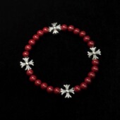 nojob cross手串 beaded vintage古着 Burgundy