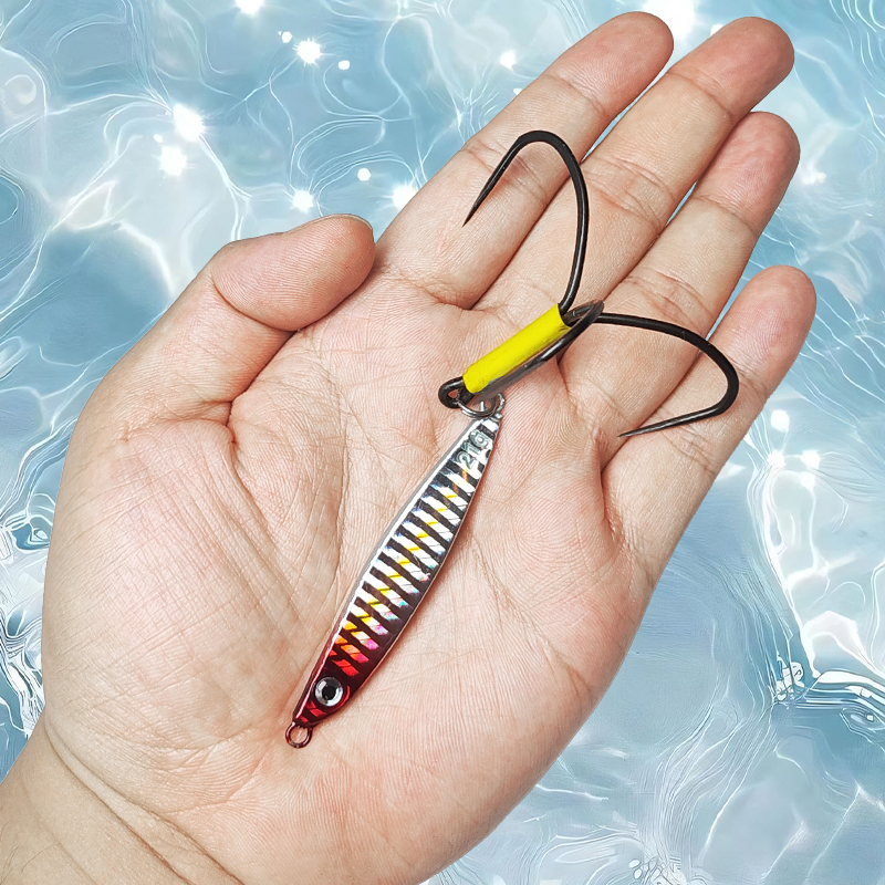 开背铁板探钓路亚假鲢鳙鲤鱼池塘鱼钩钓鱼户外用品鱼饵铁板锚鱼钩