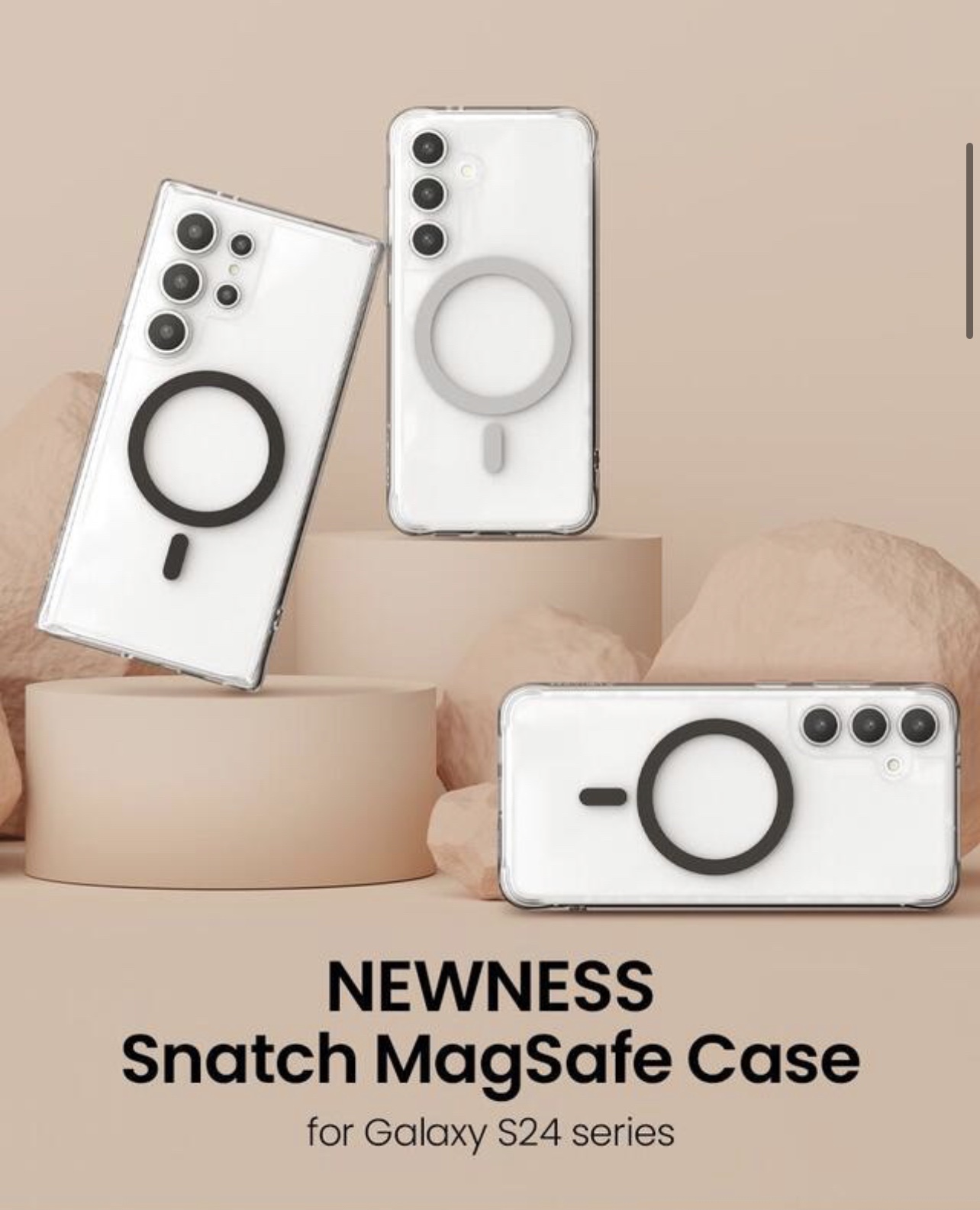 韩国原装进口正品 NEWNESS 适用三星S25U/S24Ultra/S24+/S24防摔磁吸手机壳全包保护套商务硅胶简约时尚透明
