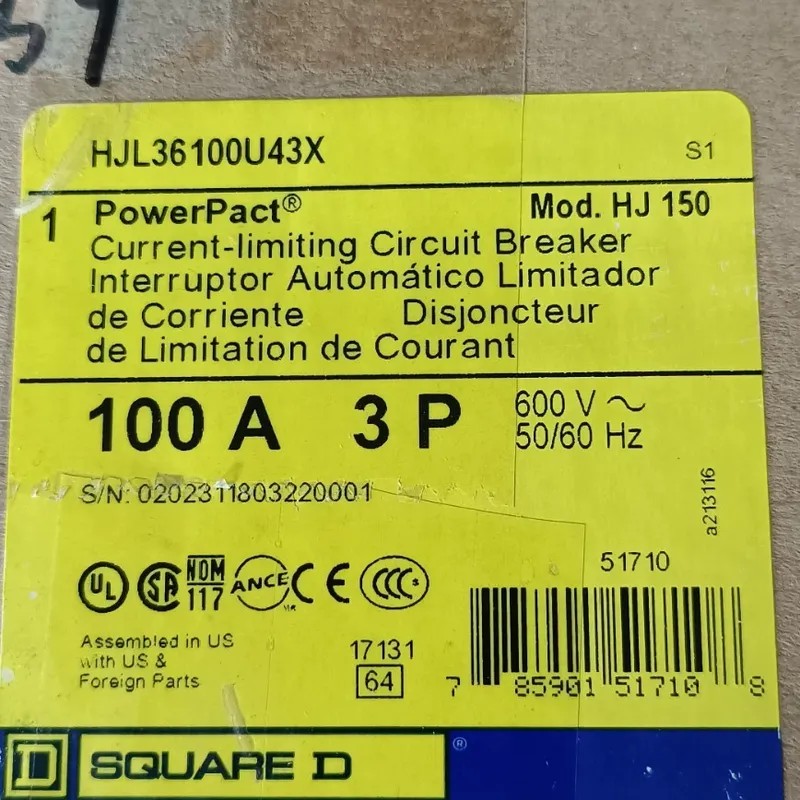 SQUARE-D 断路器 HJL36100U43X