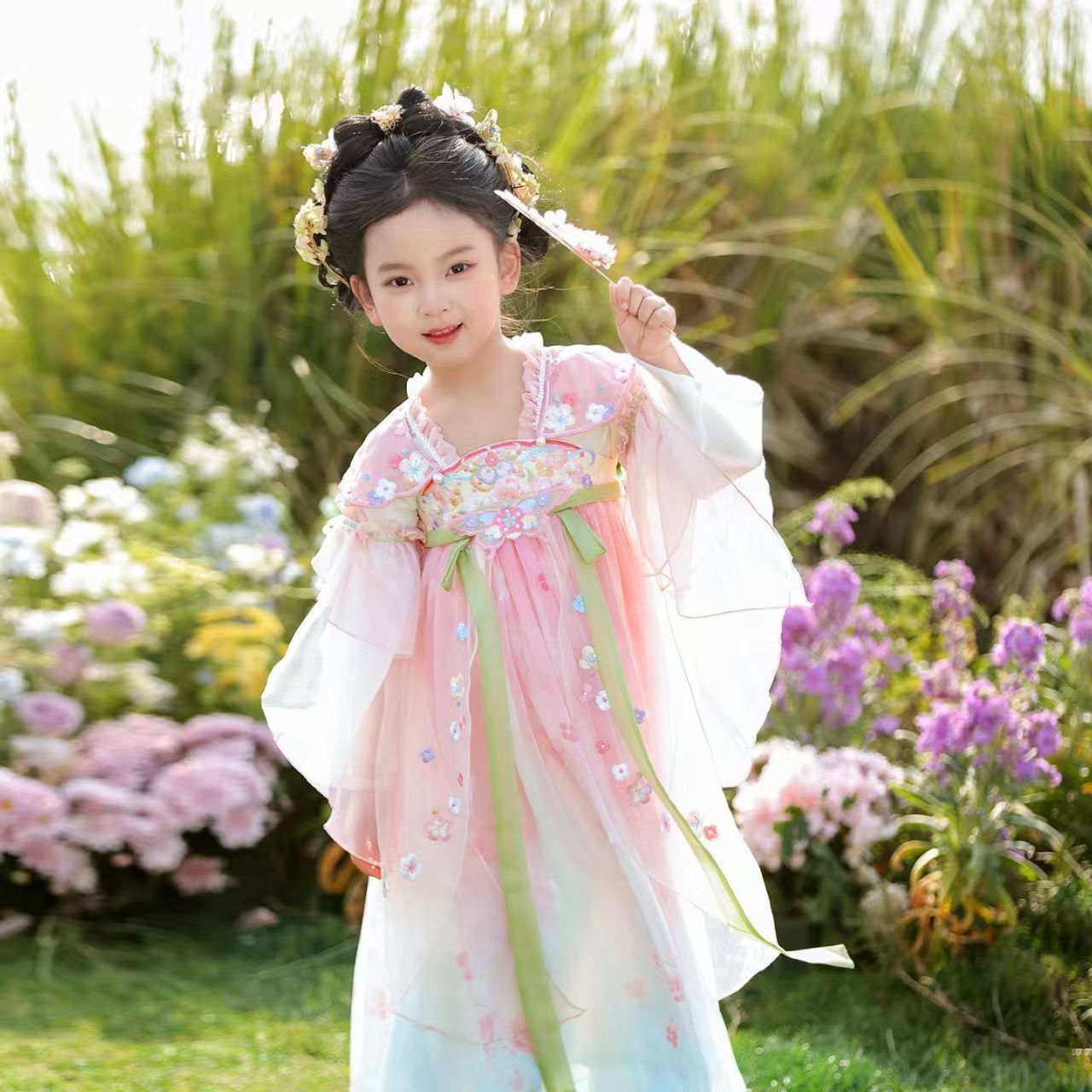 女童汉服连衣裙2026夏装新款儿童中国风超仙唐制日常汉服公主襦裙