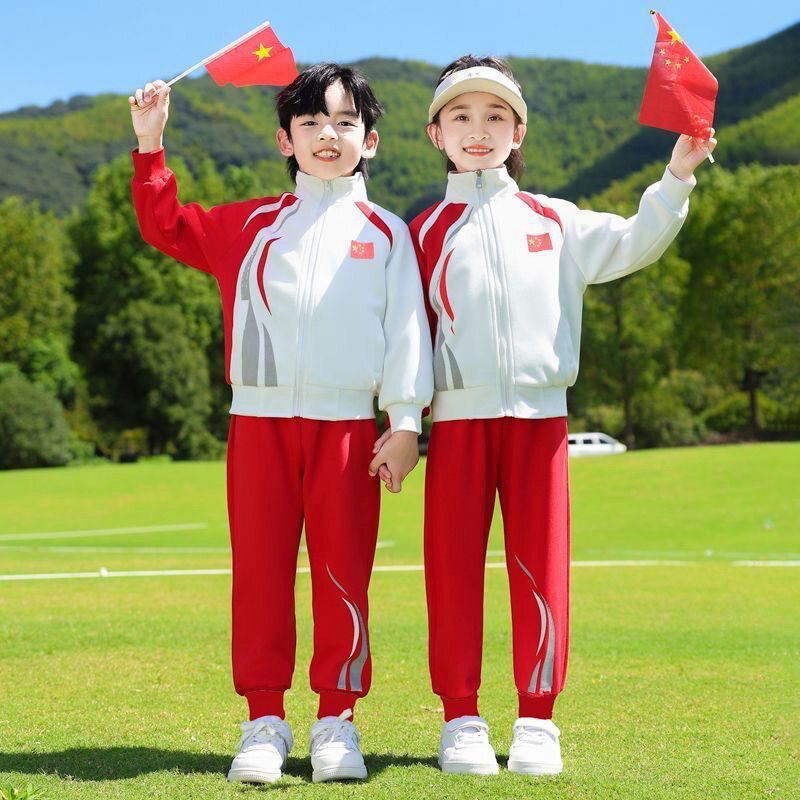 儿童运动会春秋装班服套装小学生中国校服幼儿园三件套园服开幕式