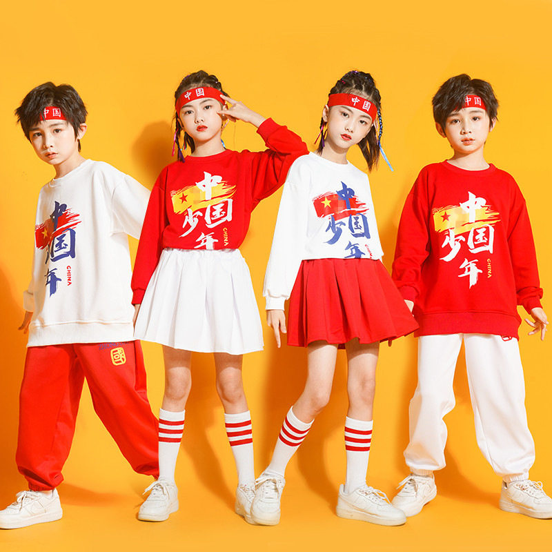 加绒儿童啦啦队服小学生运动会啦啦操队班服体操合唱比赛服装舞蹈